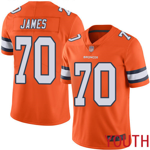 Youth Denver Broncos #70 Ja Wuan James Limited Orange Rush Vapor Untouchable Football NFL Jersey->youth nfl jersey->Youth Jersey